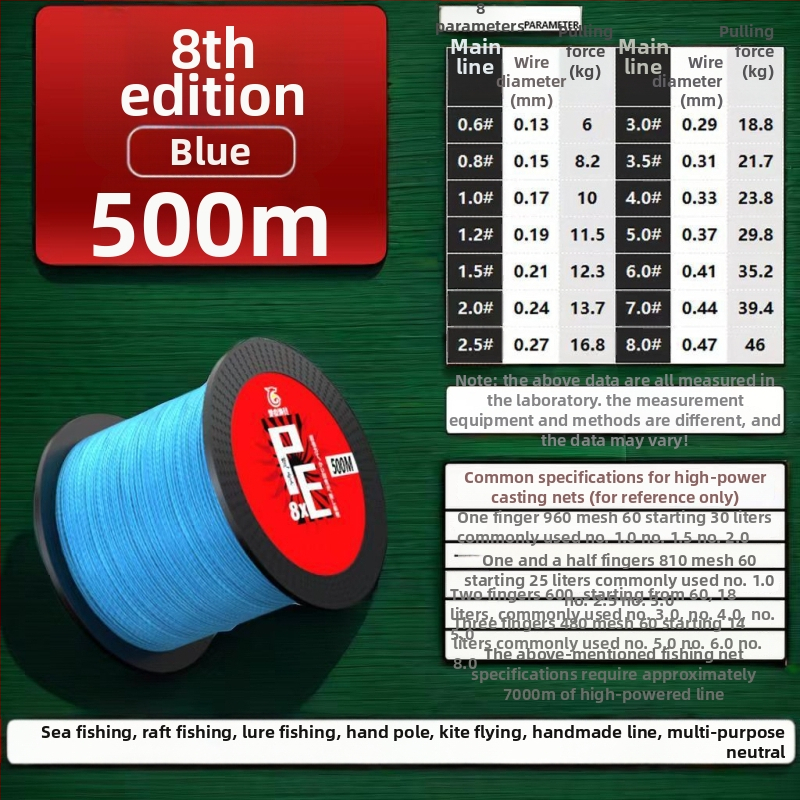 Glavna ribolovna linija - 8 niti, 300 m, Nylon, Visoka čvrstoća