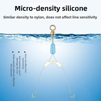 Kalastusliinide eraldaja anti-tõmbamise kujundusega ja topeltkonksud (Materjal: Kumm)