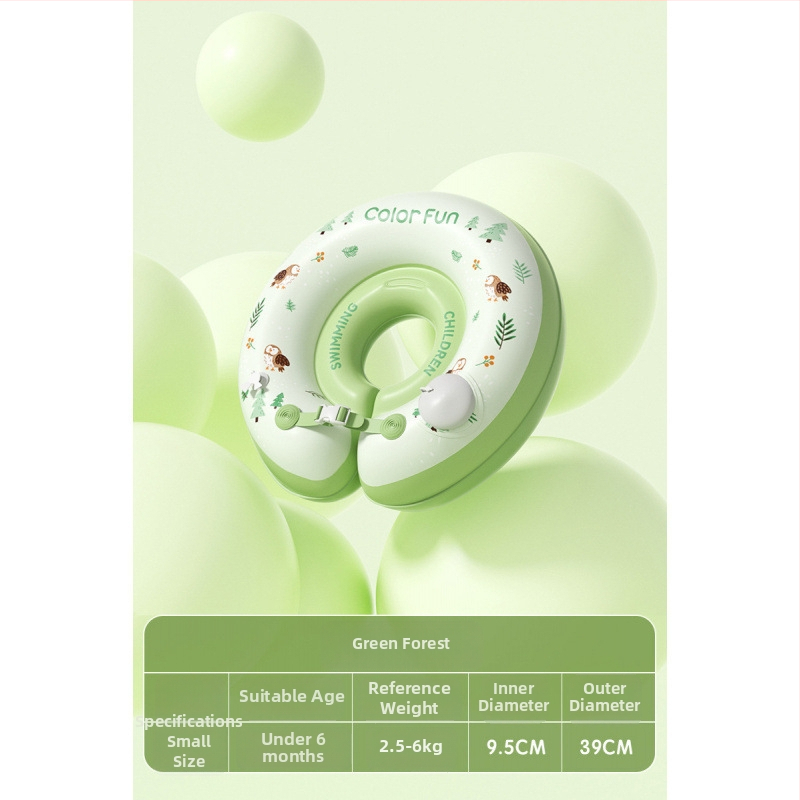 Bērnu kakla peldēšanas gredzens vannai – PVC, vienkrāsains raksts, bērniem