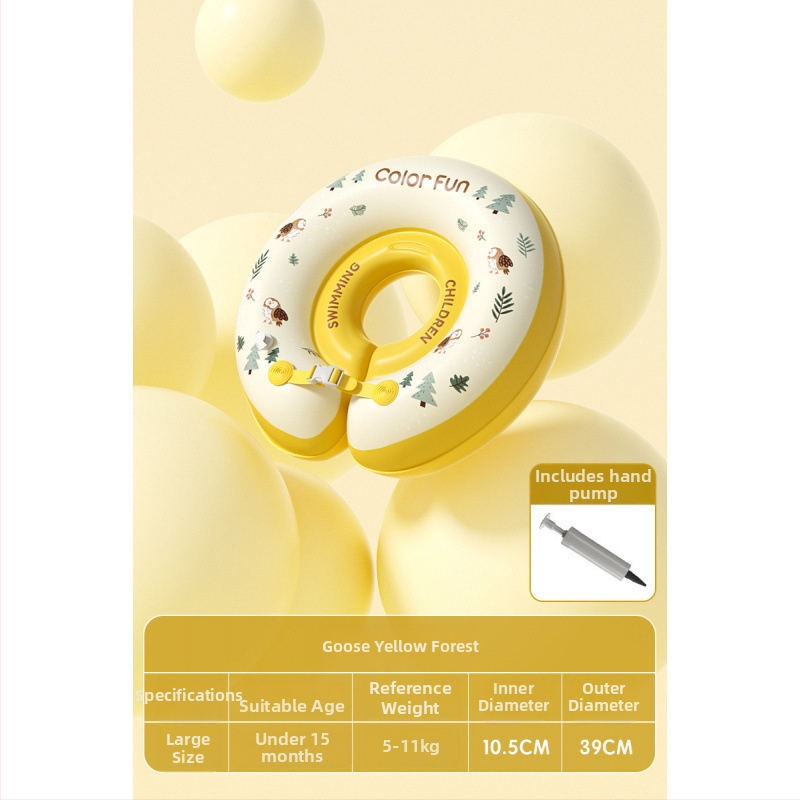 Bērnu kakla peldēšanas gredzens vannai – PVC, vienkrāsains raksts, bērniem