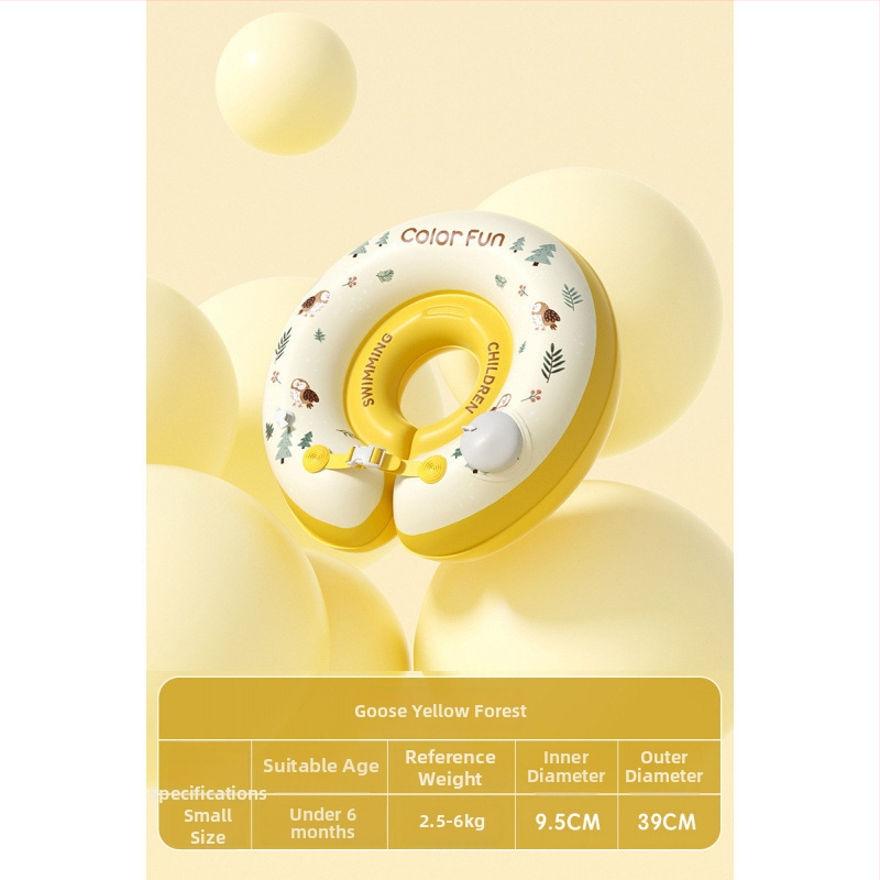 Bērnu kakla peldēšanas gredzens vannai – PVC, vienkrāsains raksts, bērniem