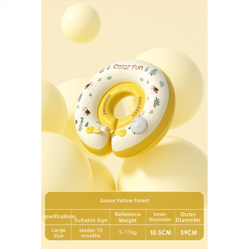 Bērnu kakla peldēšanas gredzens vannai – PVC, vienkrāsains raksts, bērniem