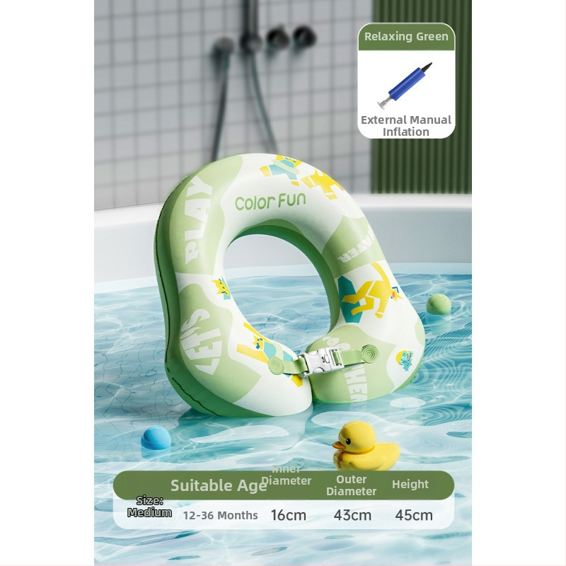 Bērnu kakla peldēšanas gredzens vannai – PVC, vienkrāsains raksts, bērniem