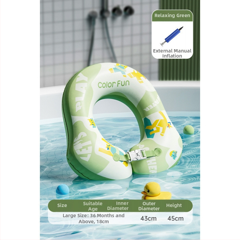 Bērnu kakla peldēšanas gredzens vannai – PVC, vienkrāsains raksts, bērniem