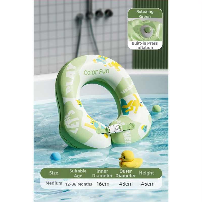 Bērnu kakla peldēšanas gredzens vannai – PVC, vienkrāsains raksts, bērniem