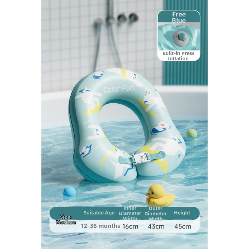 Bērnu kakla peldēšanas gredzens vannai – PVC, vienkrāsains raksts, bērniem