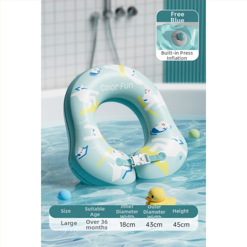 Bērnu kakla peldēšanas gredzens vannai – PVC, vienkrāsains raksts, bērniem