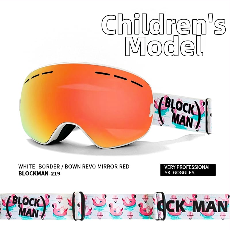 Slēpošanas briļļas - Vienslāņu dizains, materiāls: zīda zieds, bērniem