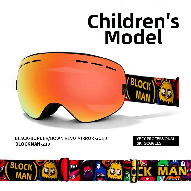 Slēpošanas briļļas - Vienslāņu dizains, materiāls: zīda zieds, bērniem