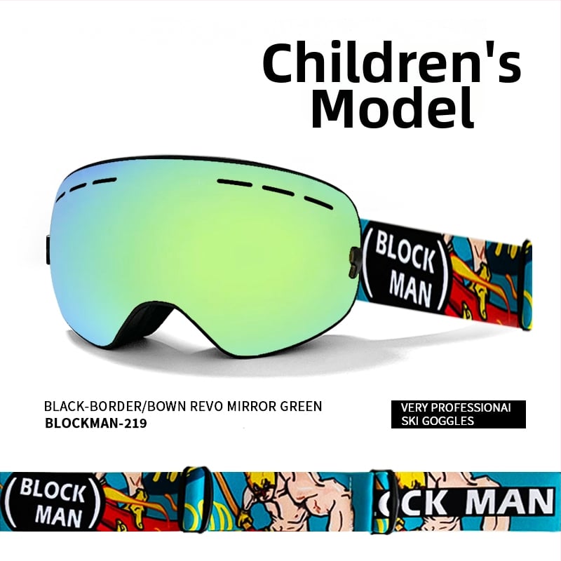 Slēpošanas briļļas - Vienslāņu dizains, materiāls: zīda zieds, bērniem