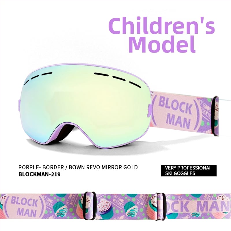 Slēpošanas briļļas - Vienslāņu dizains, materiāls: zīda zieds, bērniem