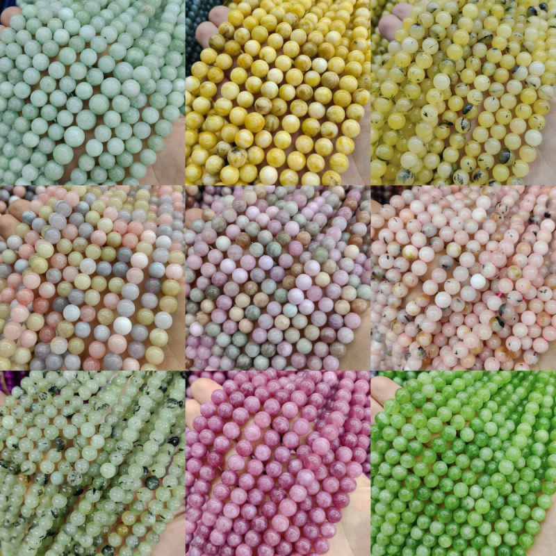 DIY perle za nakit - Jade perle s bisernim tretmanom, podrijetlo Yiwu, plemeniti uzorak, prirodni stil