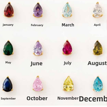 Titano plieno karoliai su vandens lašiniu cirkoniu, 12 mėnesių gimtadienio akmuo, vakuuminis elektrogalvanizavimas, atsparus blukimui