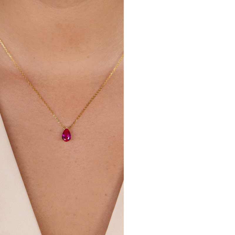 Titano plieno karoliai su vandens lašiniu cirkoniu, 12 mėnesių gimtadienio akmuo, vakuuminis elektrogalvanizavimas, atsparus blukimui