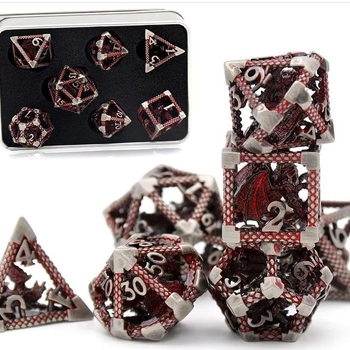 Метален комплект зарове за DND от Fudong – цинково-медна сплав, дизайн с прав ъгъл, 100 зарчета, персонализирана обработка