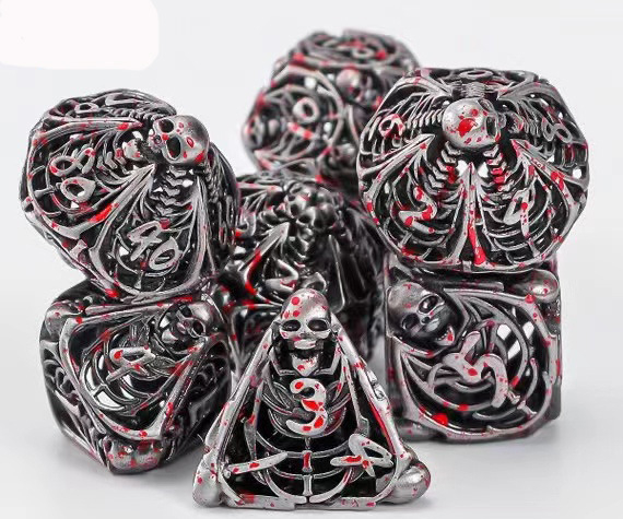 Метален комплект зарове за DND от Fudong – цинково-медна сплав, дизайн с прав ъгъл, 100 зарчета, персонализирана обработка