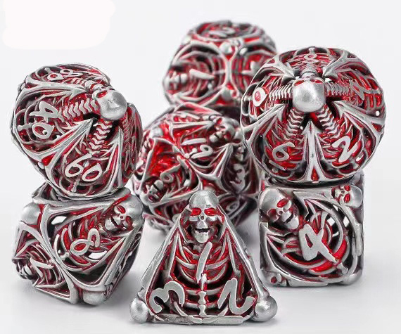 Метален комплект зарове за DND от Fudong – цинково-медна сплав, дизайн с прав ъгъл, 100 зарчета, персонализирана обработка