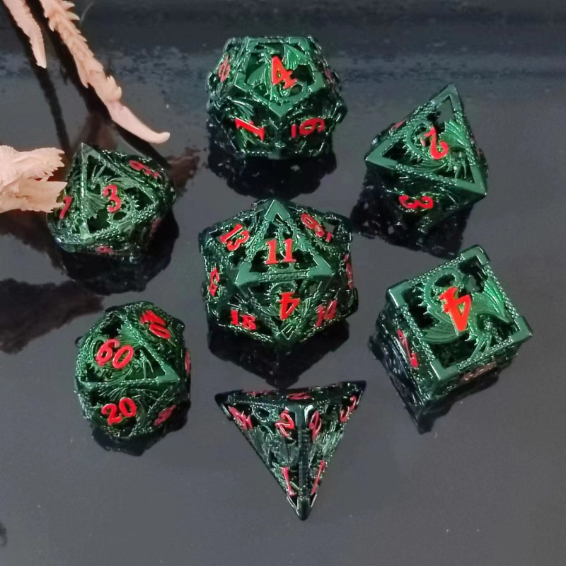 Метален комплект зарове за DND от Fudong – цинково-медна сплав, дизайн с прав ъгъл, 100 зарчета, персонализирана обработка