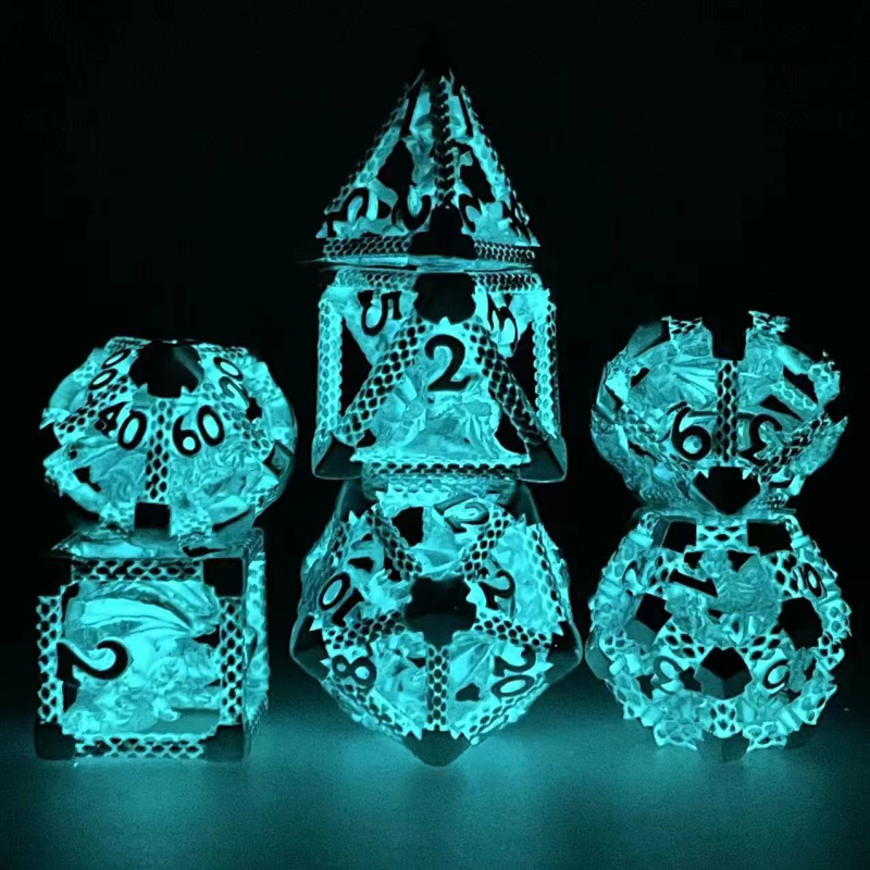 Метален комплект зарове за DND от Fudong – цинково-медна сплав, дизайн с прав ъгъл, 100 зарчета, персонализирана обработка