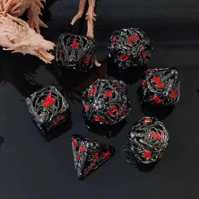 Метален комплект зарове за DND от Fudong – цинково-медна сплав, дизайн с прав ъгъл, 100 зарчета, персонализирана обработка