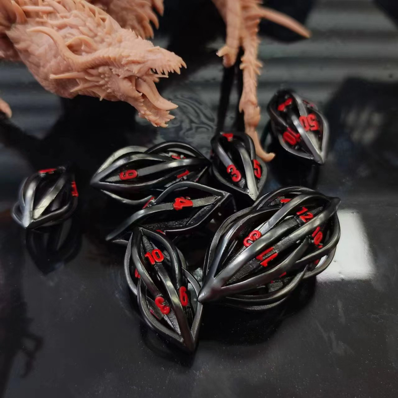 Метален комплект зарове за DND от Fudong – цинково-медна сплав, дизайн с прав ъгъл, 100 зарчета, персонализирана обработка