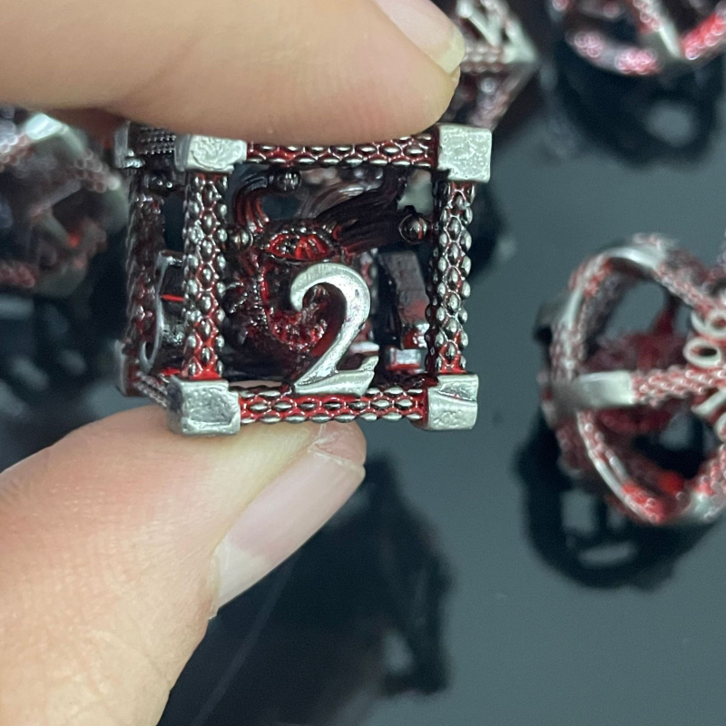 Метален комплект зарове за DND от Fudong – цинково-медна сплав, дизайн с прав ъгъл, 100 зарчета, персонализирана обработка