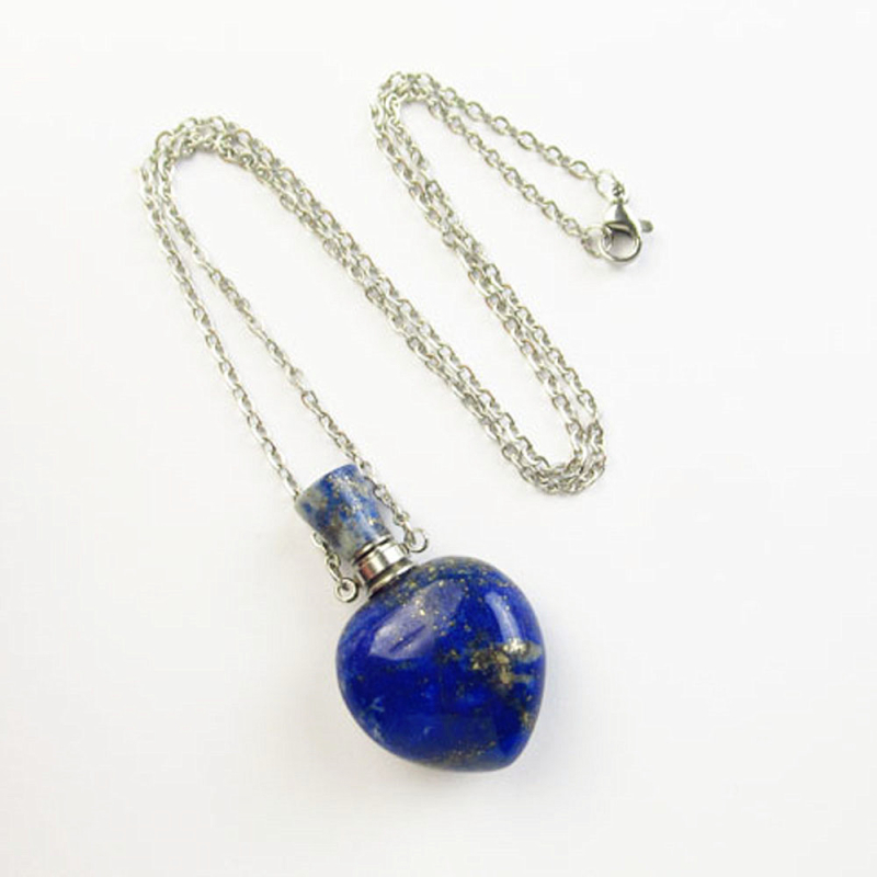 Geometrinis kristalų pakabukas su kvapo buteliuku – rankų darbo, ametistas, baltas krištolas, citrinas