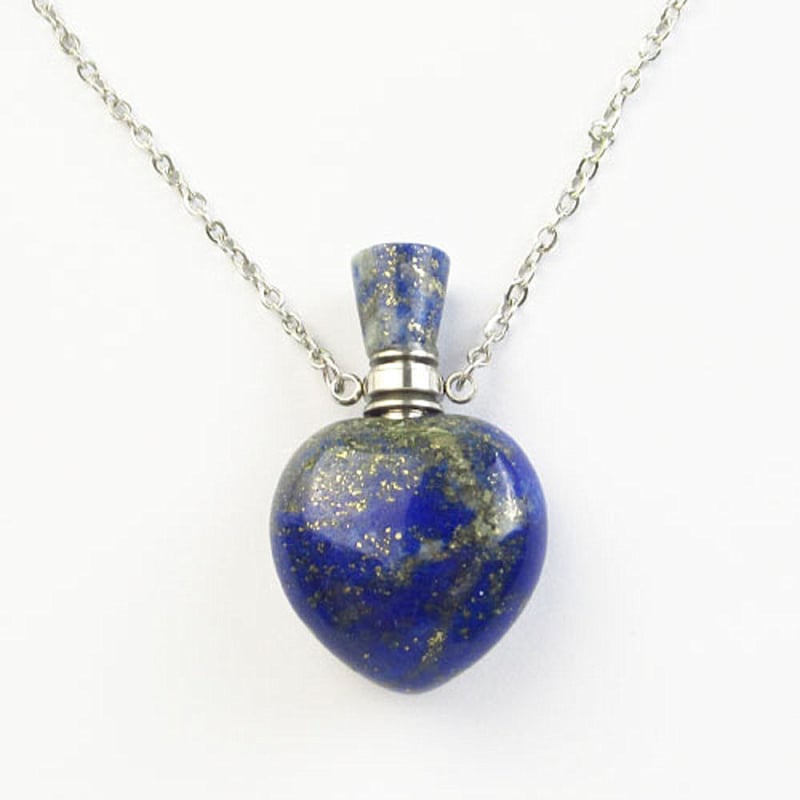 Geometrinis kristalų pakabukas su kvapo buteliuku – rankų darbo, ametistas, baltas krištolas, citrinas