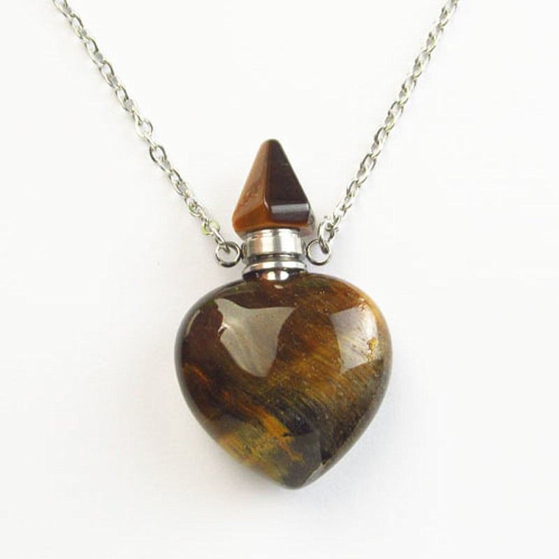 Geometrinis kristalų pakabukas su kvapo buteliuku – rankų darbo, ametistas, baltas krištolas, citrinas