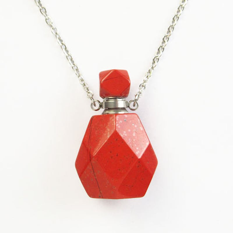 Geometrinis kristalų pakabukas su kvapo buteliuku – rankų darbo, ametistas, baltas krištolas, citrinas