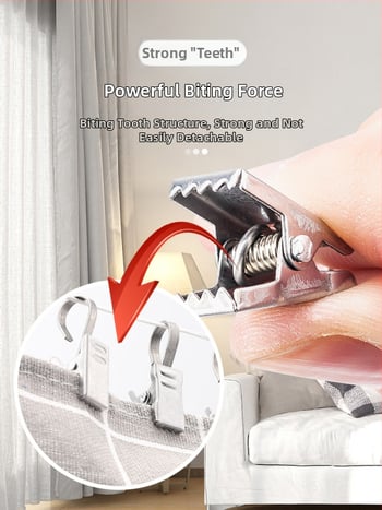 Nerūdijančio plieno užuolaidų rinkinys: kabliukai ir klipai, užuolaidų žiedai ir priedai užuolaidų strypui