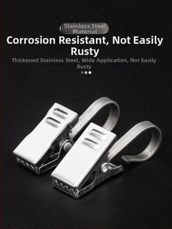 Nerūdijančio plieno užuolaidų rinkinys: kabliukai ir klipai, užuolaidų žiedai ir priedai užuolaidų strypui