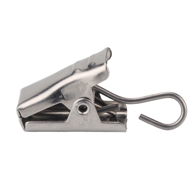 Nerūdijančio plieno užuolaidų rinkinys: kabliukai ir klipai, užuolaidų žiedai ir priedai užuolaidų strypui