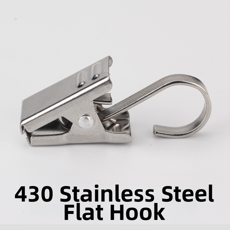 Nerūdijančio plieno užuolaidų rinkinys: kabliukai ir klipai, užuolaidų žiedai ir priedai užuolaidų strypui