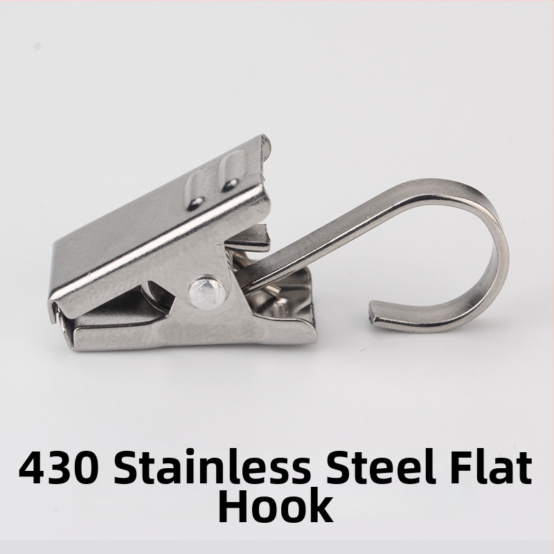 Nerūdijančio plieno užuolaidų rinkinys: kabliukai ir klipai, užuolaidų žiedai ir priedai užuolaidų strypui