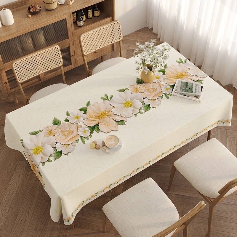 Pamučni stolnjak, vodootporan, otporan na masnoću, mrežasti uzorak, hotelski stil