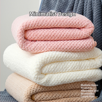 Koralinio fliso vonios rankšluosčių komplektas, didelis tankis, Jacquard 150D, sugeriantis