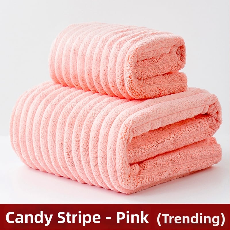 Koralinio fliso vonios rankšluosčių komplektas, didelis tankis, Jacquard 150D, sugeriantis