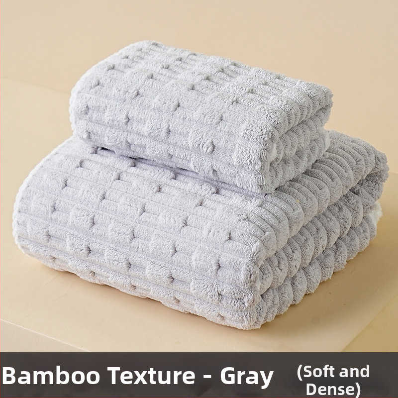 Koralinio fliso vonios rankšluosčių komplektas, didelis tankis, Jacquard 150D, sugeriantis