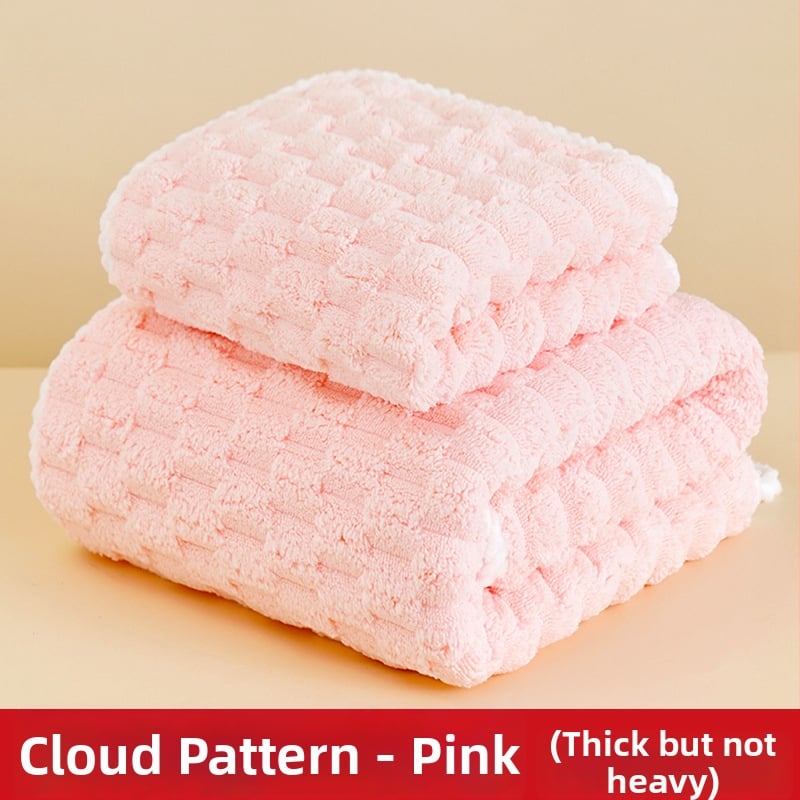 Koralinio fliso vonios rankšluosčių komplektas, didelis tankis, Jacquard 150D, sugeriantis