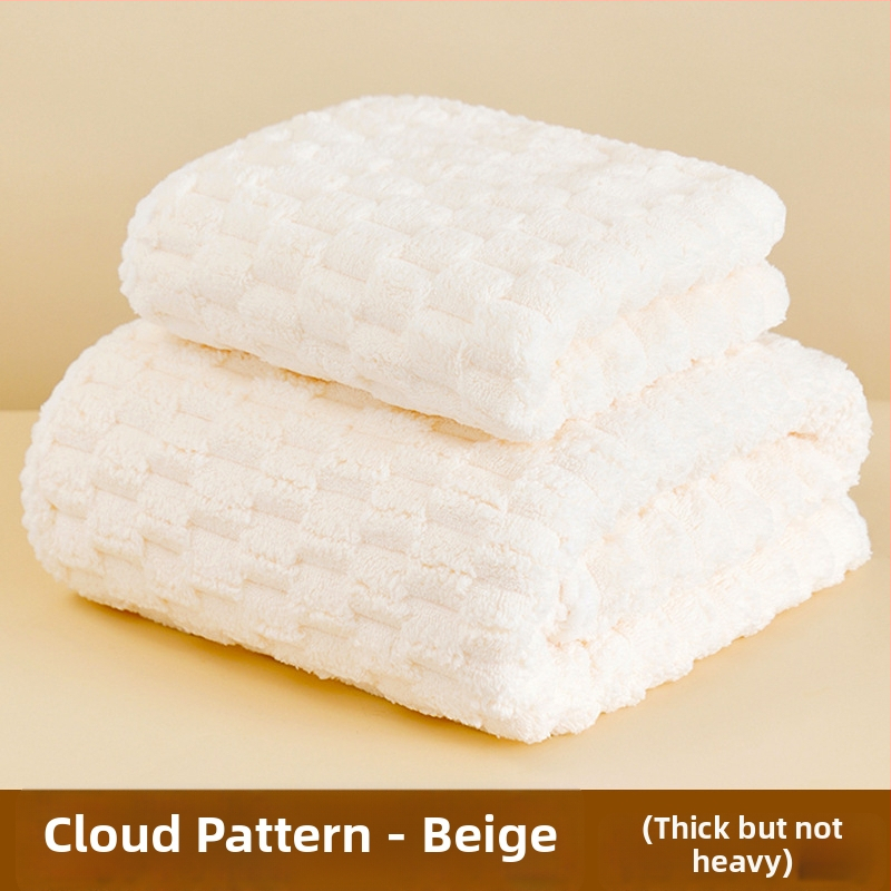 Koralinio fliso vonios rankšluosčių komplektas, didelis tankis, Jacquard 150D, sugeriantis