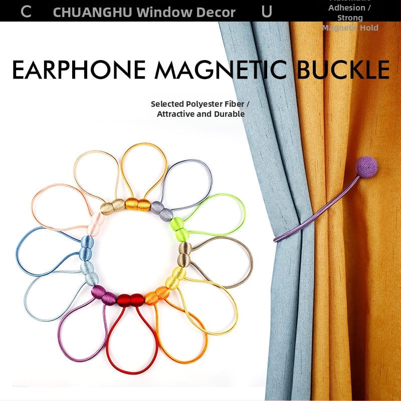 Užuolaidų juosta su magnetine sagtimi, be gręžimo ir montavimo, medžiaga: poliesterio šilkas + magnetas, modernus minimalistinis stilius