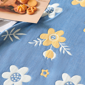 60S kuuekihiline gaze tekk, 100% puuvill, 1,6–2 kg, suvi, geomeetriline muster