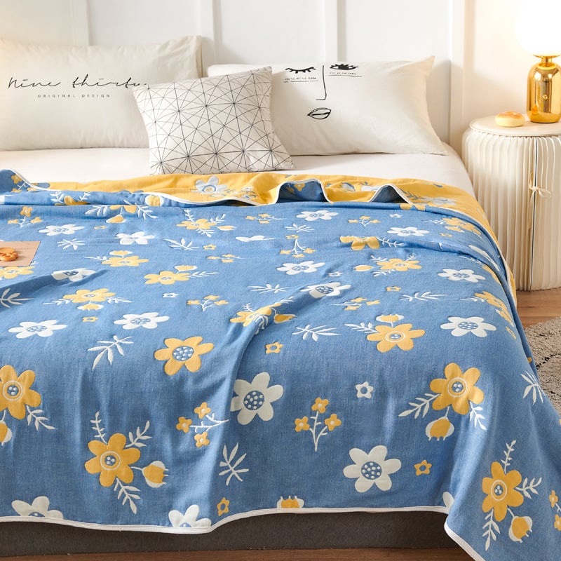 60S kuuekihiline gaze tekk, 100% puuvill, 1,6–2 kg, suvi, geomeetriline muster