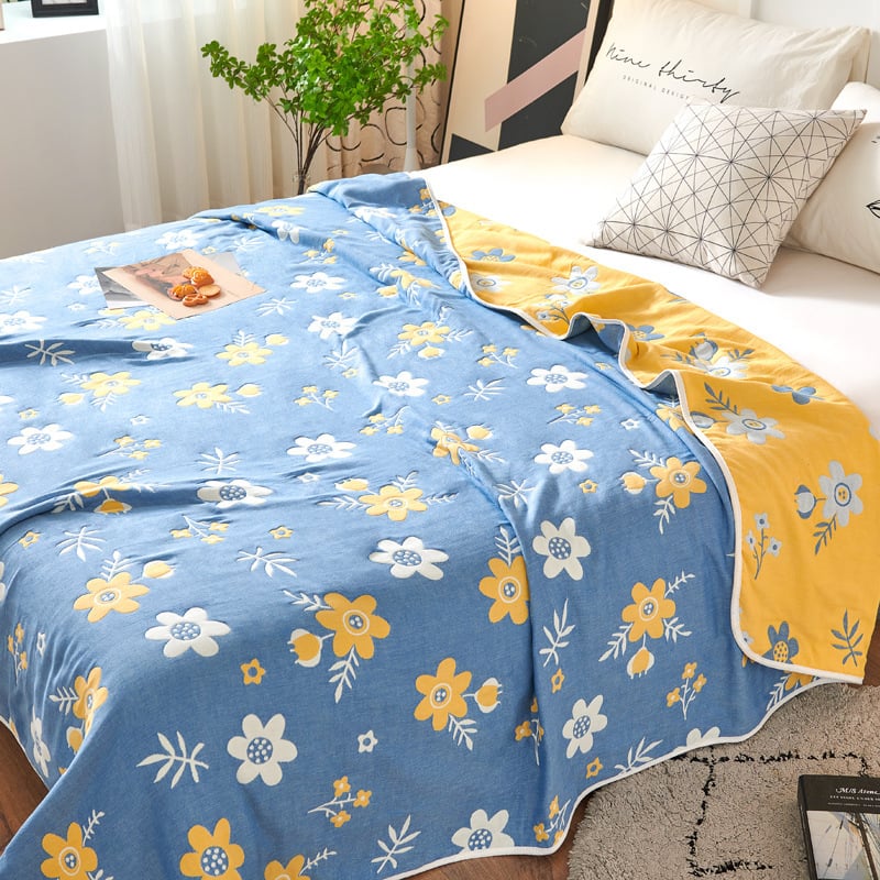 60S kuuekihiline gaze tekk, 100% puuvill, 1,6–2 kg, suvi, geomeetriline muster