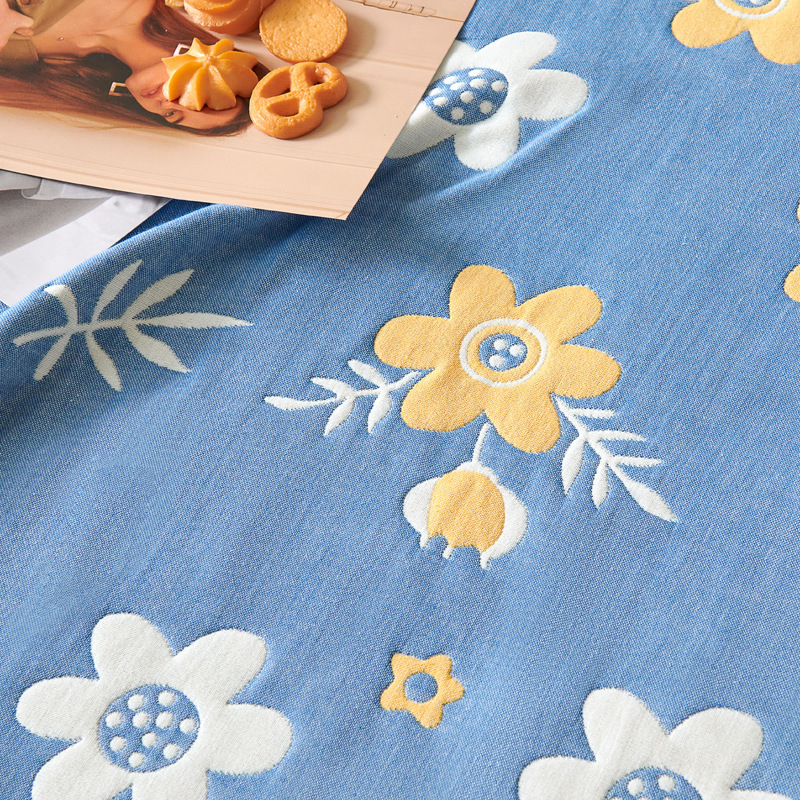 60S kuuekihiline gaze tekk, 100% puuvill, 1,6–2 kg, suvi, geomeetriline muster