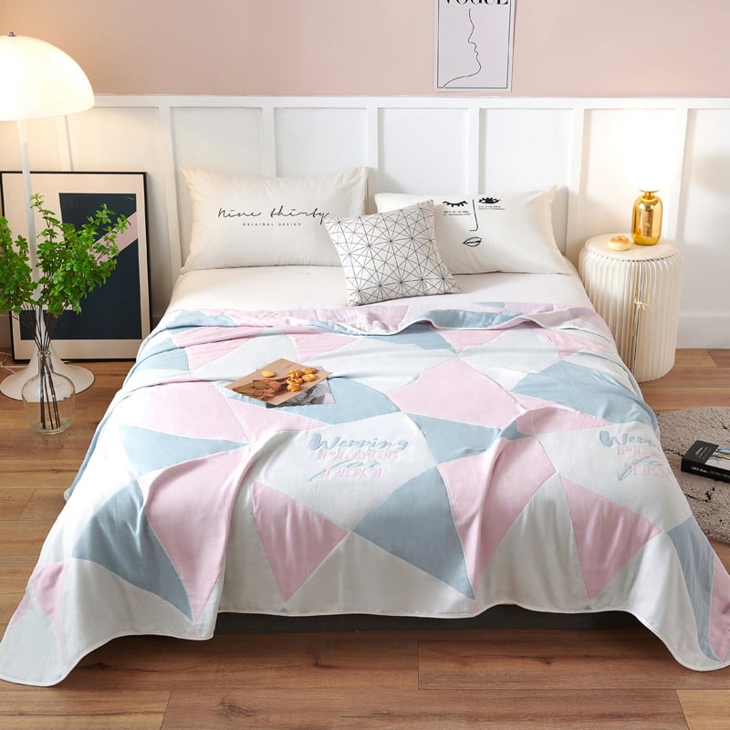 60S kuuekihiline gaze tekk, 100% puuvill, 1,6–2 kg, suvi, geomeetriline muster