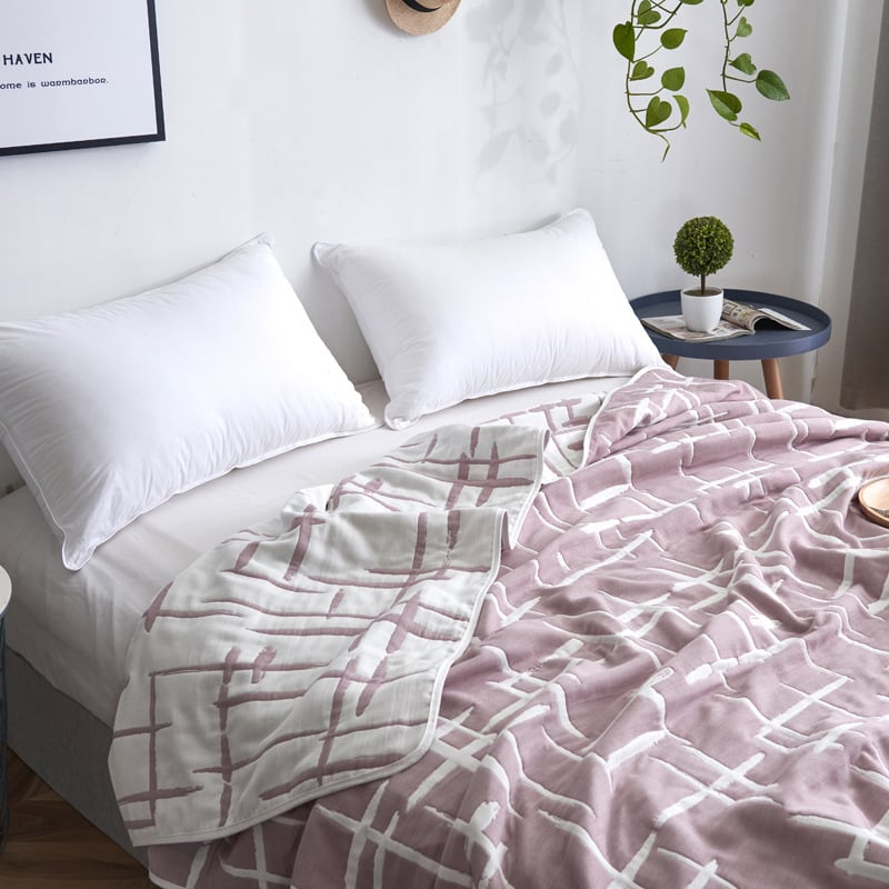 60S kuuekihiline gaze tekk, 100% puuvill, 1,6–2 kg, suvi, geomeetriline muster