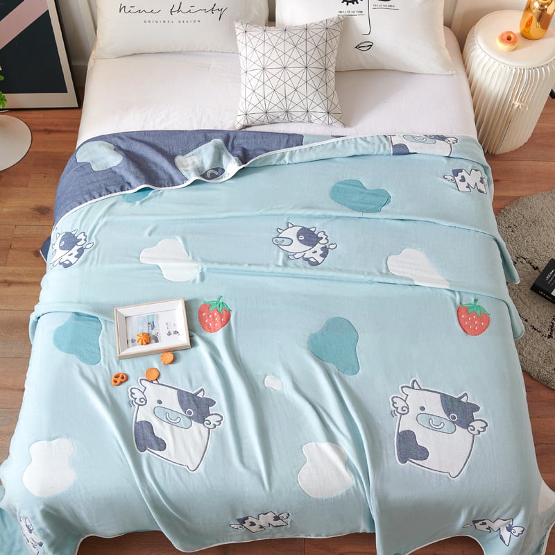 60S kuuekihiline gaze tekk, 100% puuvill, 1,6–2 kg, suvi, geomeetriline muster