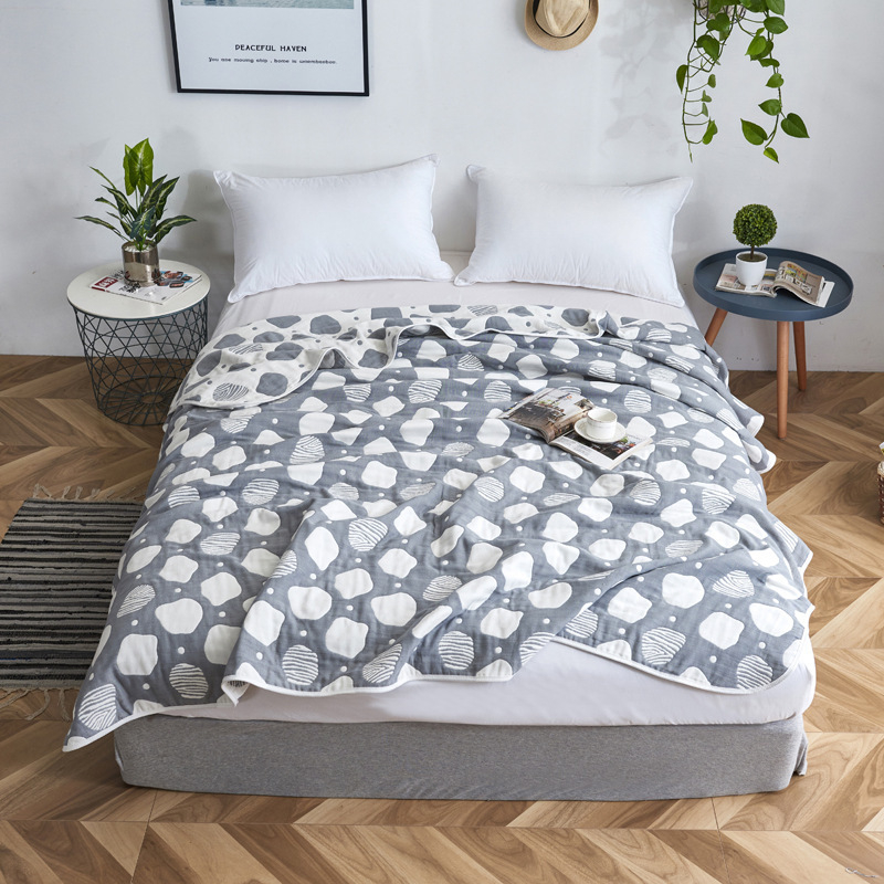 60S kuuekihiline gaze tekk, 100% puuvill, 1,6–2 kg, suvi, geomeetriline muster